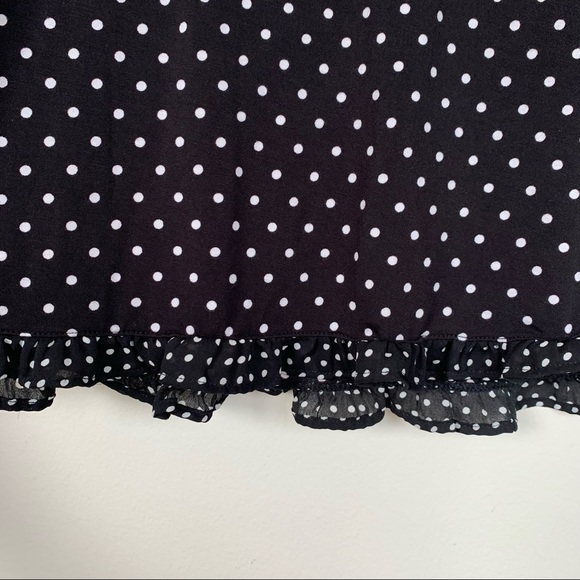 Kate Spade Black w/White Polka Dots Flounced Tank Top - Picture 5 of 8